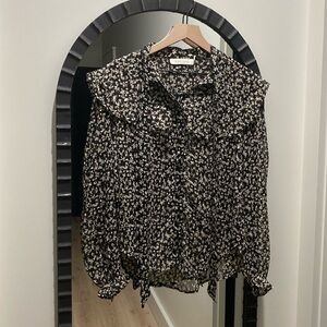 Bishop & Young Ruffle Print Top